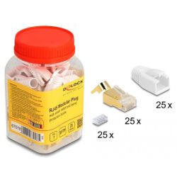 Delock RJ45 Modularer Stecker mit Zugentlastung und Knickschut (67018)
