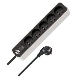 Brennenstuhl Steckdosenleiste 5-fach weiss mit schwarz/5. (1153254520)