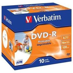 DVD-R 4.7GB 16x, 10er Jewelcase printable (43521)