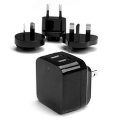 2 PORT USB TRAVEL WALL CHARGER (USB2PACBK)