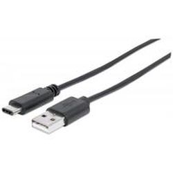 USB 2.0, Typ A Stecker - Typ C Stecker, 480 Mbps, 1m schwarz (353298)