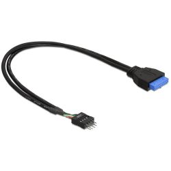 USB3.0 Kabel Delock Pinheader 19pin -> 8pin Bu/St 0.45m (83791)