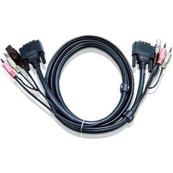 2L-7D02U KVM Kabel DVI-D Single Link USB Audio 1.8m (2L-7D02U)