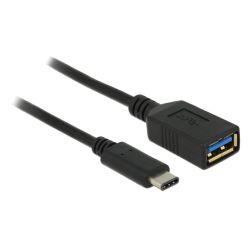USB3.1 Kabel Delock C -> A St/Bu 0.15m schwarz (65634)