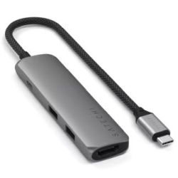 Satechi 4-in-1 Slim Multiport Adapter space gray USB-C 3.1 (ST-P4SM)