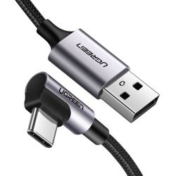 UGREEN Gewinkeltes USB-C zu USB-A Data Kabel 1m, schwarz (50941)