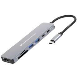 Conceptronic CONCEPTRONIC Dock USB-C->HDMI,2xUSB-C,SD,TF,100WPD 25cm gr (DONN28G)