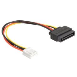 Strom-Adapterkabel SATA 15 Pin Stecker > 1x Floppy 4 Pin Buchs (66608)