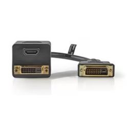 Nedis Nedis DVI-Adapterkabel, 0,2 m, Schwarz [DVI-D 24 + 1-p (CCGP32951BK02)