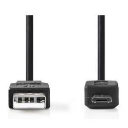 Nedis Nedis 2m USB 2.0 Kabel, Schwarz [Stecker Typ A -> Micr (CCGP60500BK20)