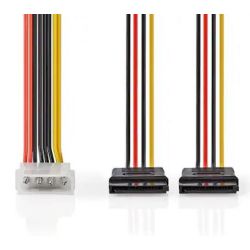 Nedis Nedis Interne Stromkabel | Molex Stecker | 2x SATA 15 (CCGP73520VA015)