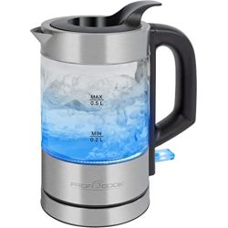 PC-WKS 1228G Glas-Wasserkocher edelstahl/schwarz (501228)