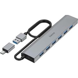 7-Port USB-Hub grau USB-A 3.0 (200137)