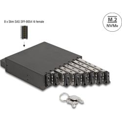 5.25 Zoll Wechselrahmen für 8 x M.2 NVMe SSD (47129)