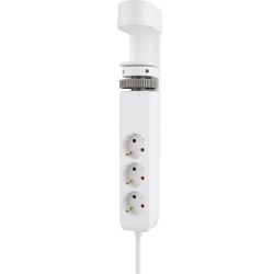NeoMounts 3-fach Tischsteckdose mit Klemme weiß (DS22-840WH6)