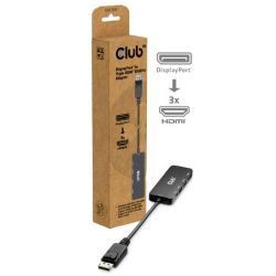 Club3D Adapter DisplayPort 2.1 zu 3x HDMI 2.1 10cm schwarz (CSV-7330)