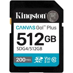 Kingston Canvas Go! Plus Gen4 R200/W160 SDXC 512GB Speicherkarte (SDG4/512GB)
