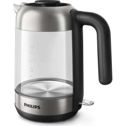 Philips HD9339/80 Glas-Wasserkocher edelstahl/schwarz (HD9339/80)