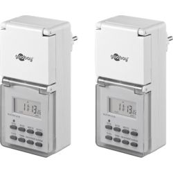 Digitale Zeitschaltuhr IP44 für den Außenbereich 2er-Pack (55545)
