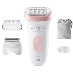 Braun Silk-epil 7 7-030 Wet+Dry Epilierer weiß/rosa (7-030)