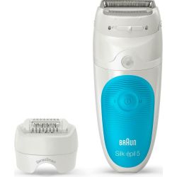 Braun Silk-epil 5 5-605 SensoSmart Wet+Dry Epilierer weiß/blau (605)