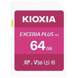 Kioxia EXCERIA PLUS G2 R100/W65 SDXC 64GB Speicherkarte (LNPL2M064GG4)
