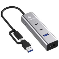 GrauGear GRAUGEAR 4 Port USB HUB + PD 2xC+2xA USB+USB-C PD Supp (G-HUB2A2C1-PD)