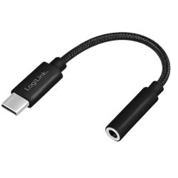 LogiLink Adapter USB-C Stecker zu 3.5mm Klinke Buchse schwarz (UA0398)