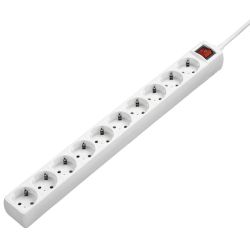 Hama 10-fach Steckdosenleiste mit Schalter weiß (137234)