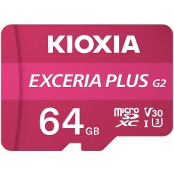 Kioxia EXCERIA PLUS G2 R100/W65 microSDXC 64GB Speicherkarte (LMPL2M064GG2)