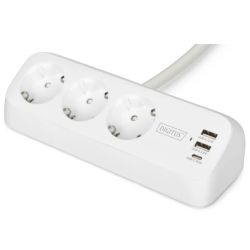 Digitus DIGITUS Steckdosenleiste 2x + 2USB  1,5m 12W 30W weiß (DA-70626)