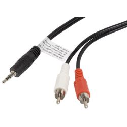 Lanberg Kabel 3.5mm Klinke zu 2x RCA Cinch 1.5m schwarz (CA-MJRC-10CC-0015-BK)