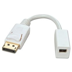 Kabel DisplayPort Stecker zu Mini DisplayPort Buchse 15cm weiß (41060)