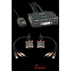 DVI KVM Switch Compact USB 2.0 Audio 2 Port (42341)