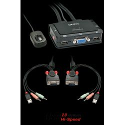 VGA KVM Switch Compact USB 2.0 Audio 2 Port (42342)