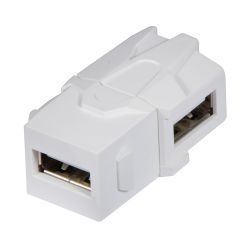 USB 90Â° Typ A Doppelkupplung Keystone für Wanddose etc. (60491)