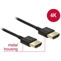 Slim Kabel HDMI-A Stecker zu HDMI-A Stecker 1m schwarz (84771)