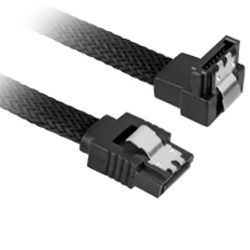 Kabel SATA III 90ø sleeve 0,75m schwarz (4044951017171)