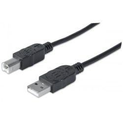 USB Kabel Manhattan A -> B St/St  1.00m schwarz (306218)