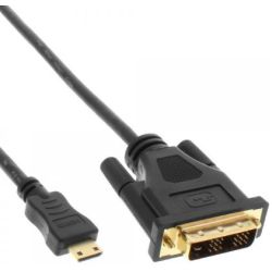 INLINE Mini-HDMI zu DVI Kabel HDMI Stecker C zu DVI 18+1 verg (17472P)