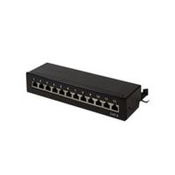 Patchpanel LogiLink Tisch/Wand Cat.6 STP 12 Ports, schwarz (NP0017)