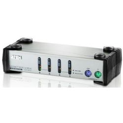 ATEN KVM Desktop Switch 4-Port USB PS/2 VGA (w/cables) (CS84AC-AT)