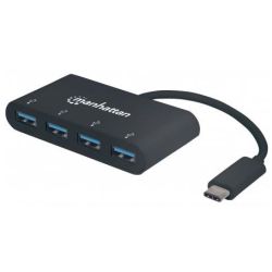 4-port USB-Hub schwarz USB-C 3.0 (162746)