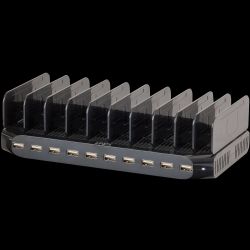 96W 10-Port USB-Ladestation schwarz (73309)