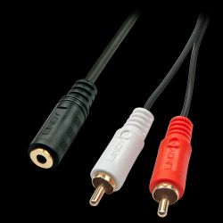 Premium Audio-Adapterkabel, 2x RCA (Cinch) an 3,5mm Klinkenste (35677)