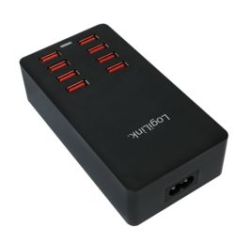 USB Ladegerät LogiLink, 8 Port, 44W, schwarz (PA0140)