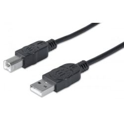 MANHATTAN Hi-Speed USB 2.0 Anschlusskabel 3m schwarz USB 2.0  (333382)