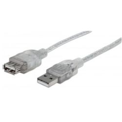 MANHATTAN Hi-Speed USB 2.0 Verlaengerungskabel 1,8m silver US (336314)