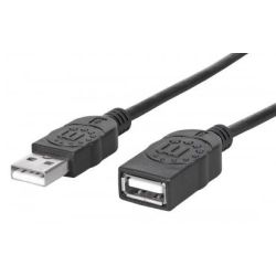 MANHATTAN Hi-Speed USB 2.0 Verlaengerungskabel 1,8m schwarz U (338653)