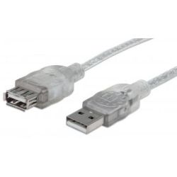 MANHATTAN Hi-Speed USB 2.0 Verlaengerungskabel4,5m silber  US (340502)